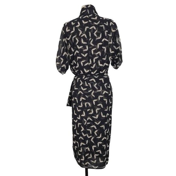 Rare Byron Lars Beuty Mark Black Chiffon Fairy Tunic Top Sz 4 Button Tie Front - Picture 4 of 11